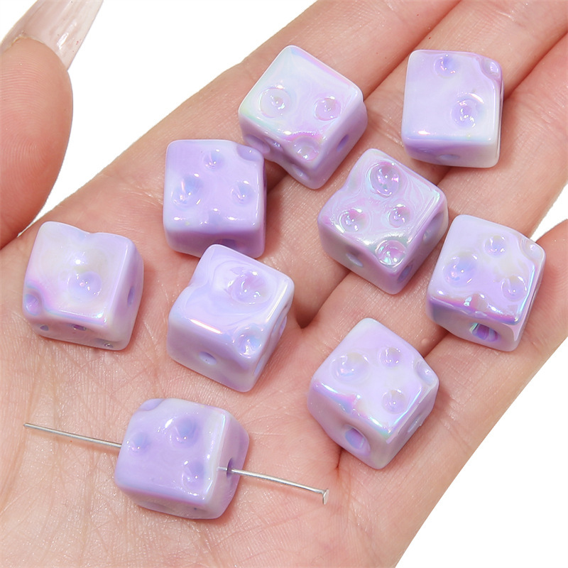 100 pcs/bag Acrylic Colored Cheese Cube Beads DIY