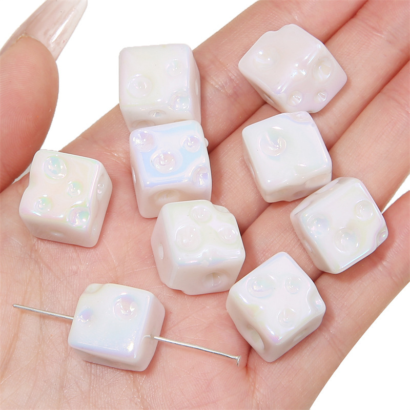 100 pcs/bag Acrylic Colored Cheese Cube Beads DIY