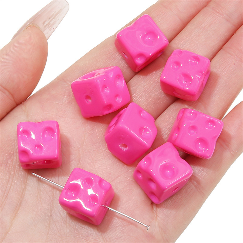 100 pcs/bag Acrylic Colored Cheese Cube Beads DIY