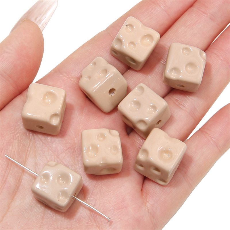 100 pcs/bag Acrylic Colored Cheese Cube Beads DIY