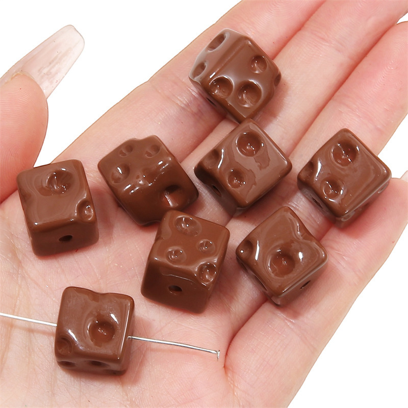 100 pcs/bag Acrylic Colored Cheese Cube Beads DIY