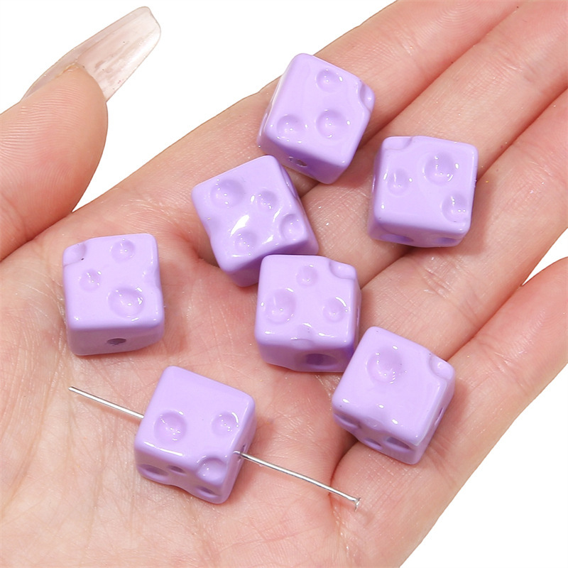 100 pcs/bag Acrylic Colored Cheese Cube Beads DIY