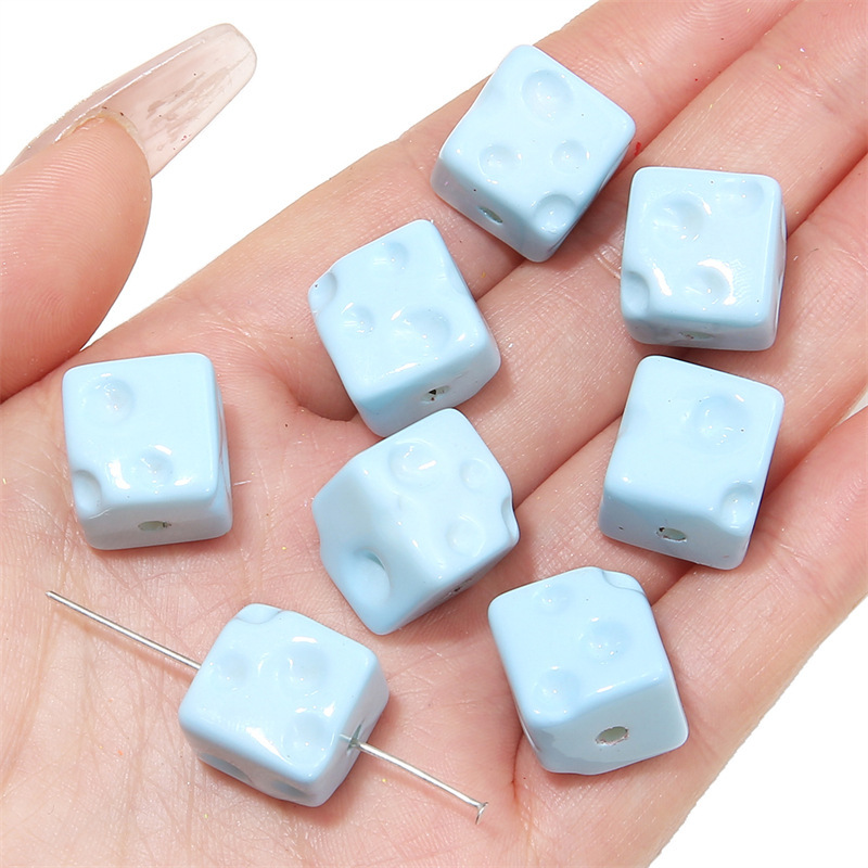 100 pcs/bag Acrylic Colored Cheese Cube Beads DIY