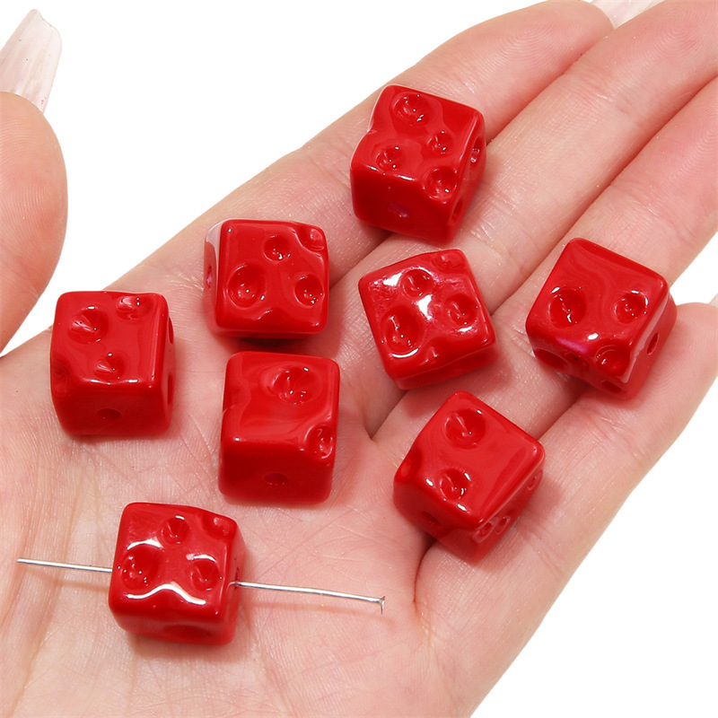 100 pcs/bag Acrylic Colored Cheese Cube Beads DIY