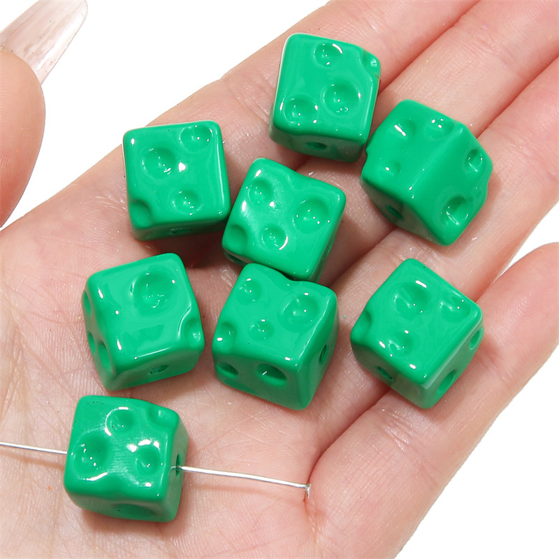 100 pcs/bag Acrylic Colored Cheese Cube Beads DIY