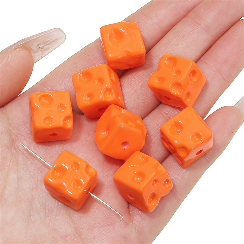 100 pcs/bag Acrylic Colored Cheese Cube Beads DIY