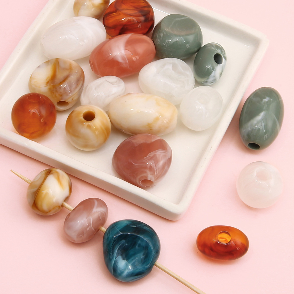 500g/bag Acrylic Large Hole Irregular Shaped Loose Beads for DIY Beads