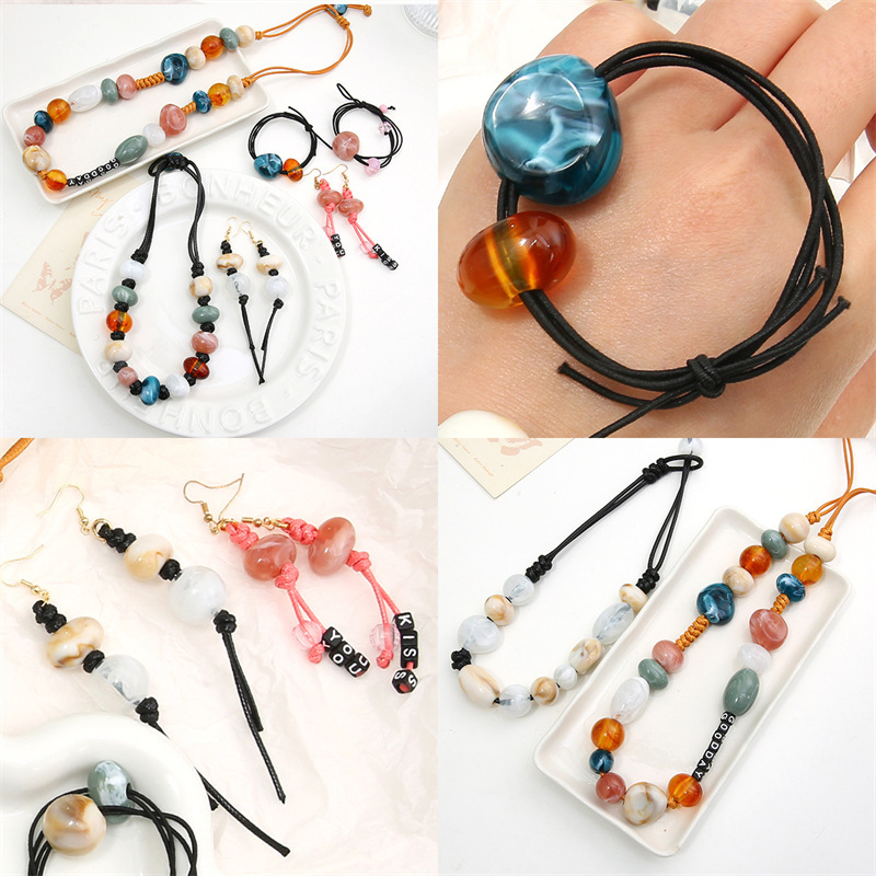 500g/bag Acrylic Large Hole Irregular Shaped Loose Beads for DIY Beads