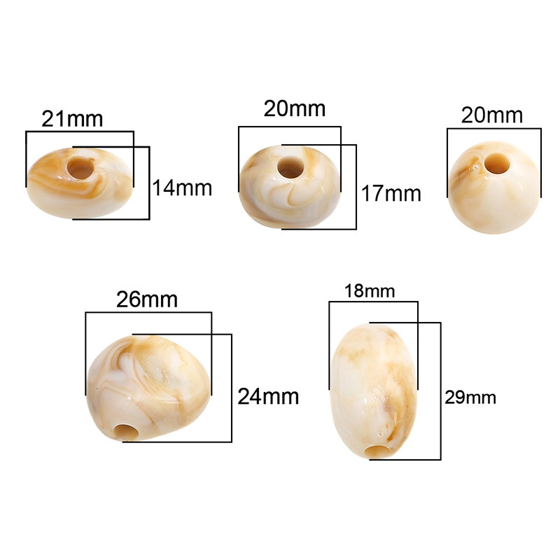 500g/bag Acrylic Large Hole Irregular Shaped Loose Beads for DIY Beads