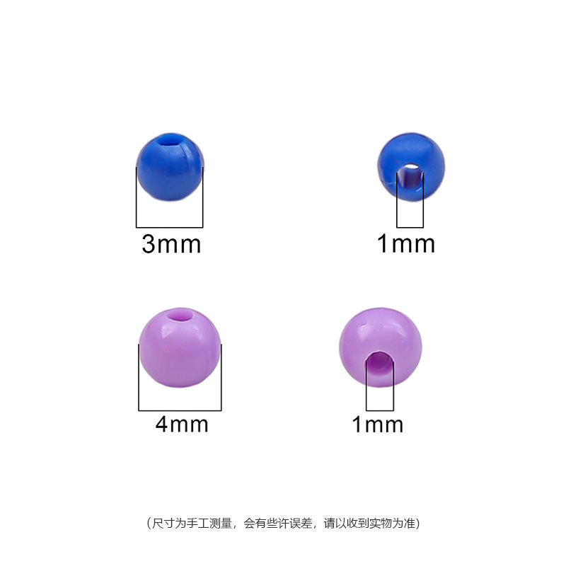 5000 pcs/bag 4mm solid color acrylic round beads for DIY beading