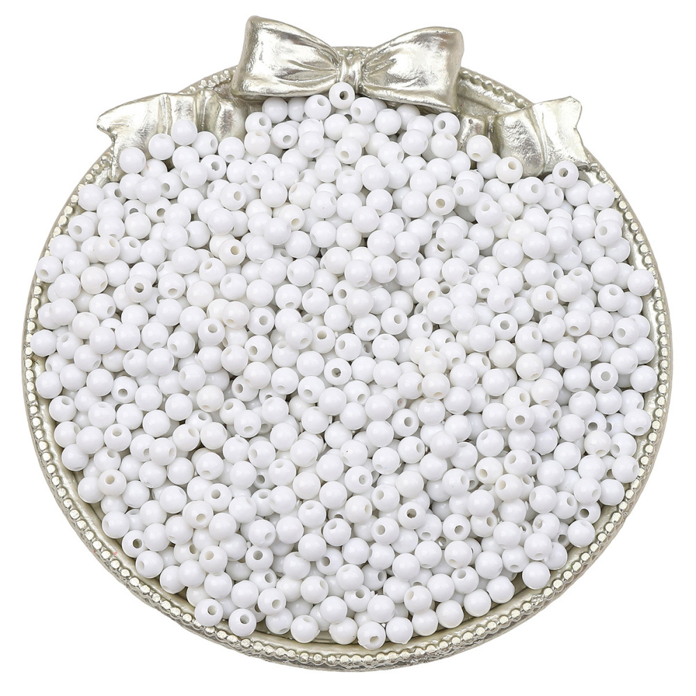 5000 pcs/bag 4mm solid color acrylic round beads for DIY beading