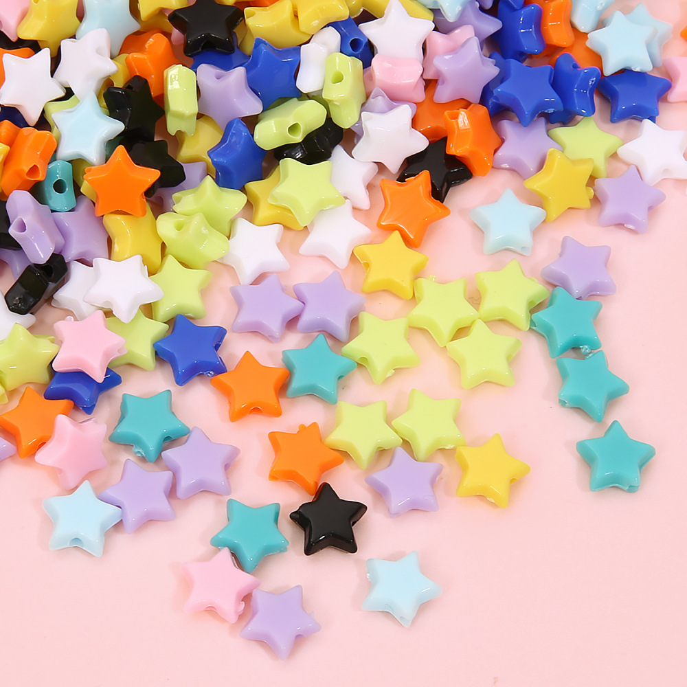 1000 Pcs/Bag Acrylic Solid Color Star Beads DIY Beads