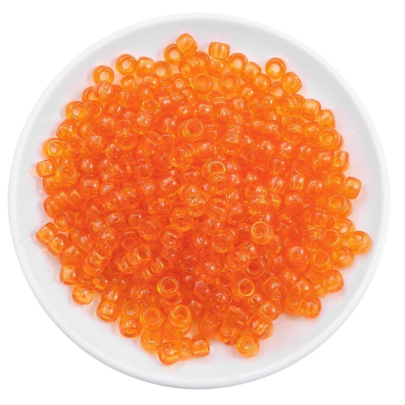 2000 pcs/Bag Acrylic Transparent Colored Large Hole Barrel Beads for DIY Beads