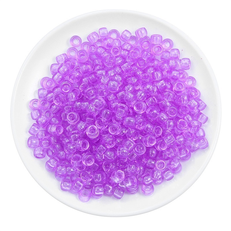 2000 pcs/Bag Acrylic Transparent Colored Large Hole Barrel Beads for DIY Beads