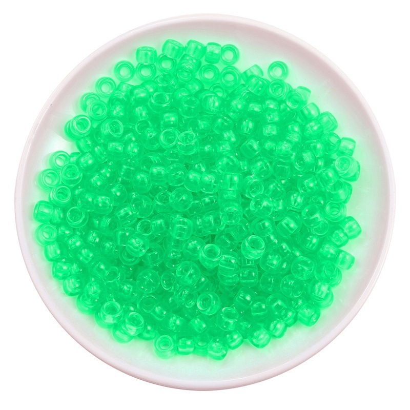 2000 pcs/Bag Acrylic Transparent Colored Large Hole Barrel Beads for DIY Beads