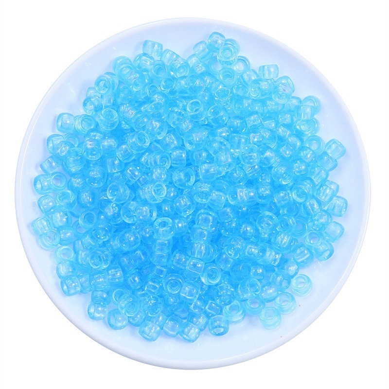 2000 pcs/Bag Acrylic Transparent Colored Large Hole Barrel Beads for DIY Beads