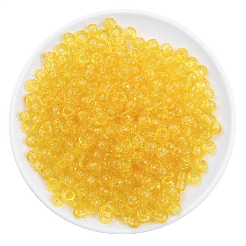 2000 pcs/Bag Acrylic Transparent Colored Large Hole Barrel Beads for DIY Beads