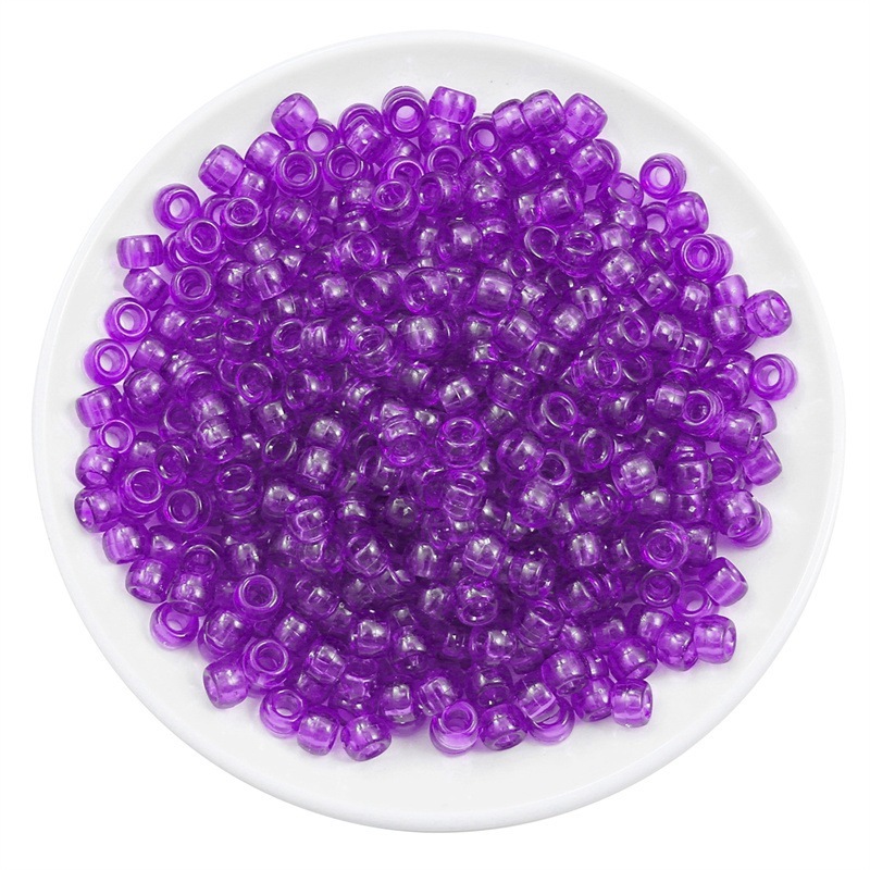 2000 pcs/Bag Acrylic Transparent Colored Large Hole Barrel Beads for DIY Beads