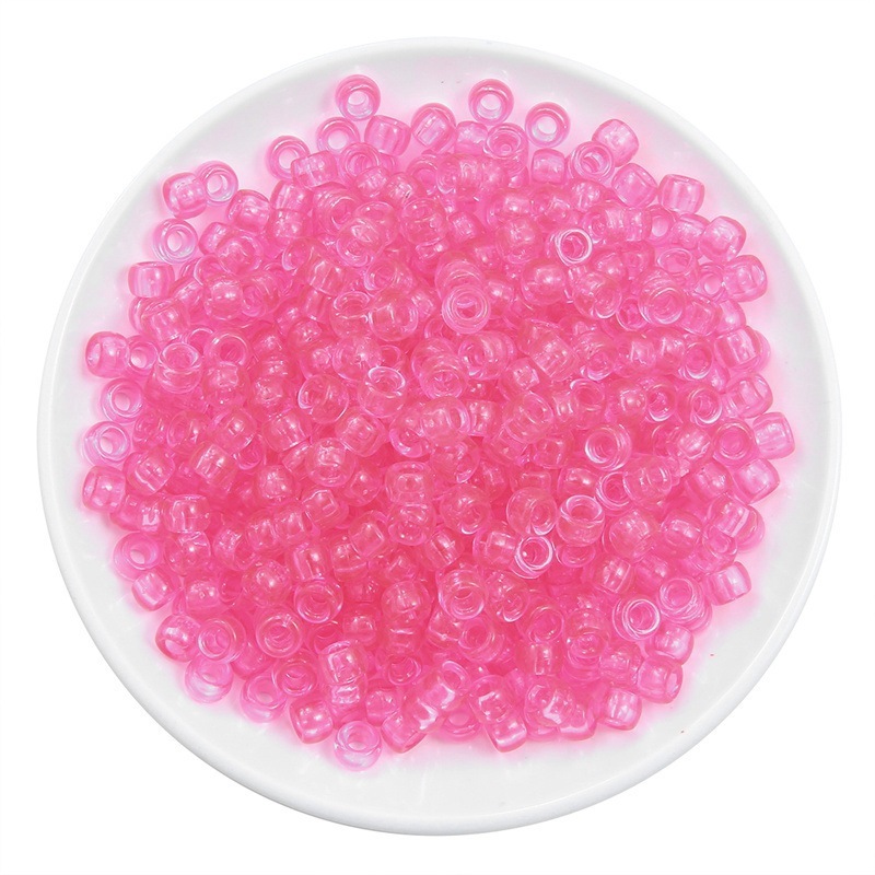 2000 pcs/Bag 9*6mm Acrylic Transparent Colored Large Hole Barrel Beads for DIY Beads