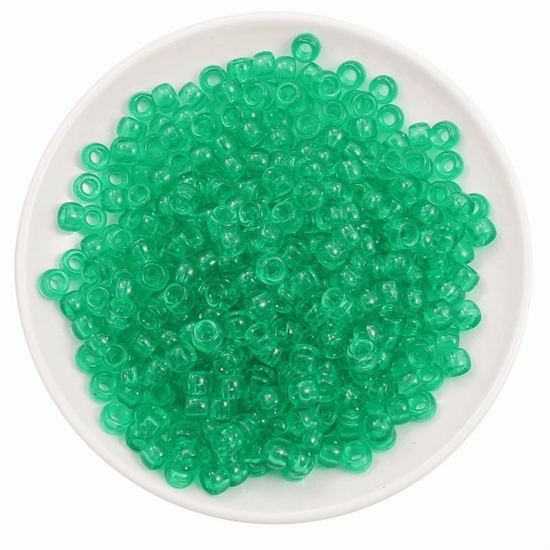 2000 pcs/Bag 9*6mm Acrylic Transparent Colored Large Hole Barrel Beads for DIY Beads