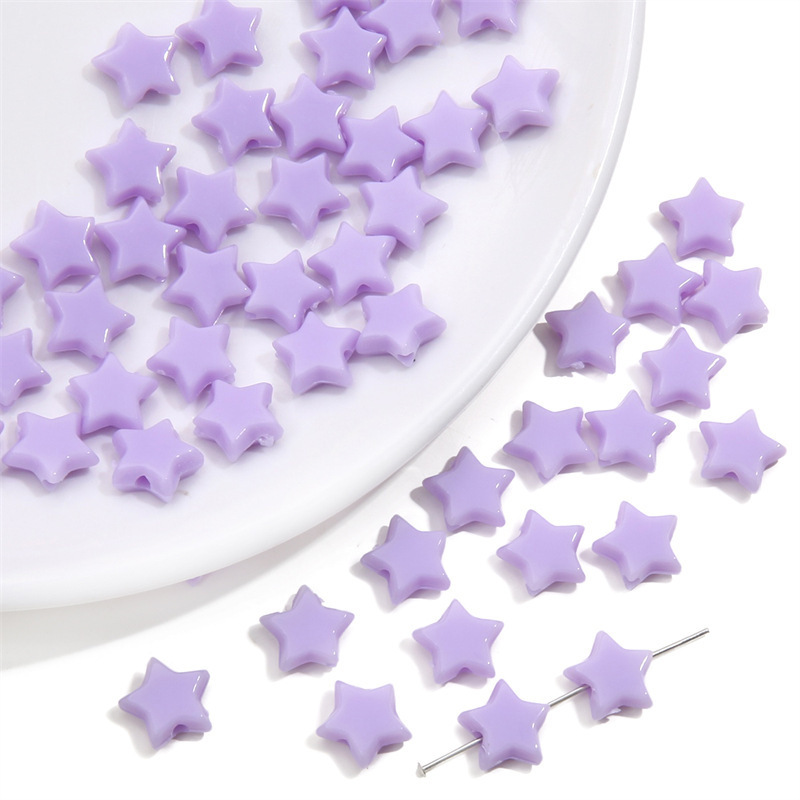 1000 Pcs/Bag Acrylic Solid Color Star Beads DIY Beads