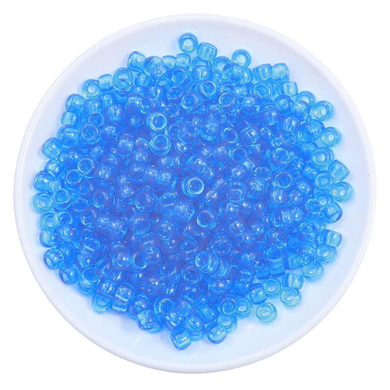 2000 pcs/Bag 9*6mm Acrylic Transparent Colored Large Hole Barrel Beads for DIY Beads