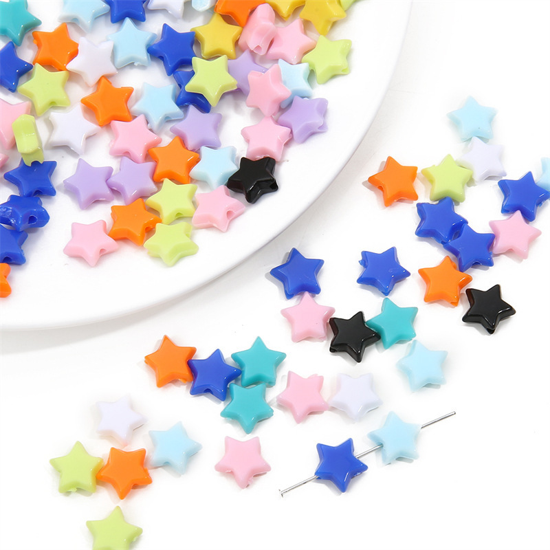 1000 Pcs/Bag Acrylic Solid Color Star Beads DIY Beads