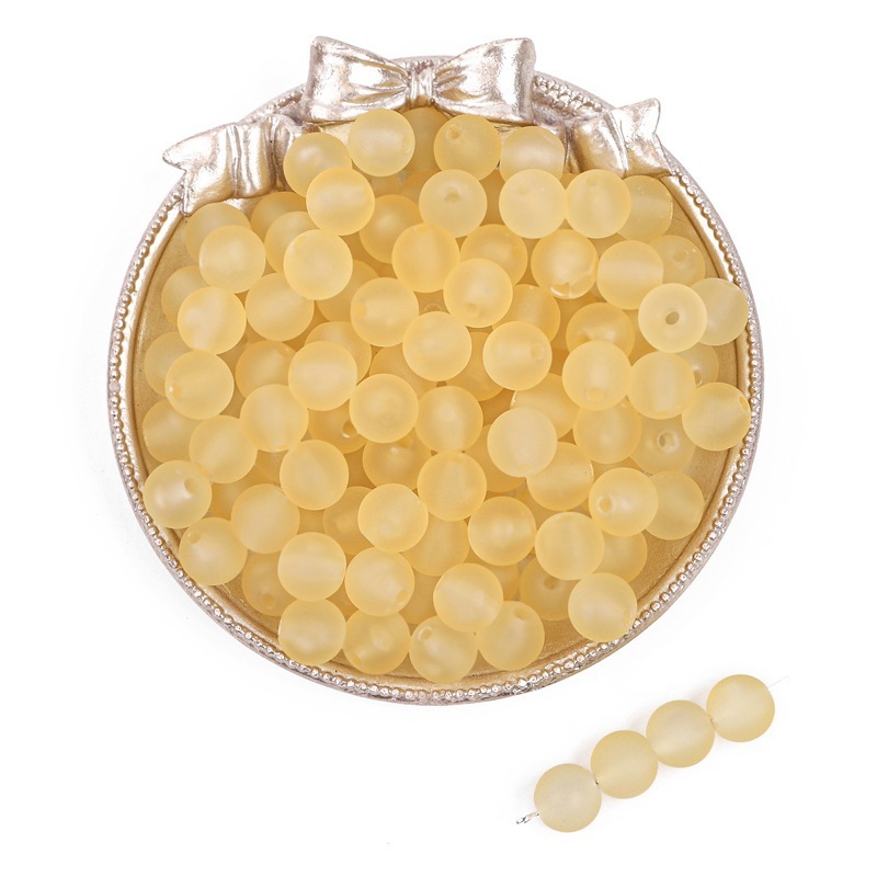 1100 Pcs/Bag 8mm Transparent Frosted Acrylic Round Beads for DIY Beads