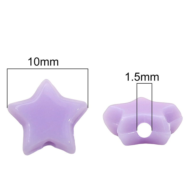 1000 Pcs/Bag Acrylic Solid Color Star Beads DIY Beads