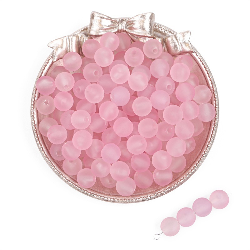 1100 Pcs/Bag 8mm Transparent Frosted Acrylic Round Beads for DIY Beads
