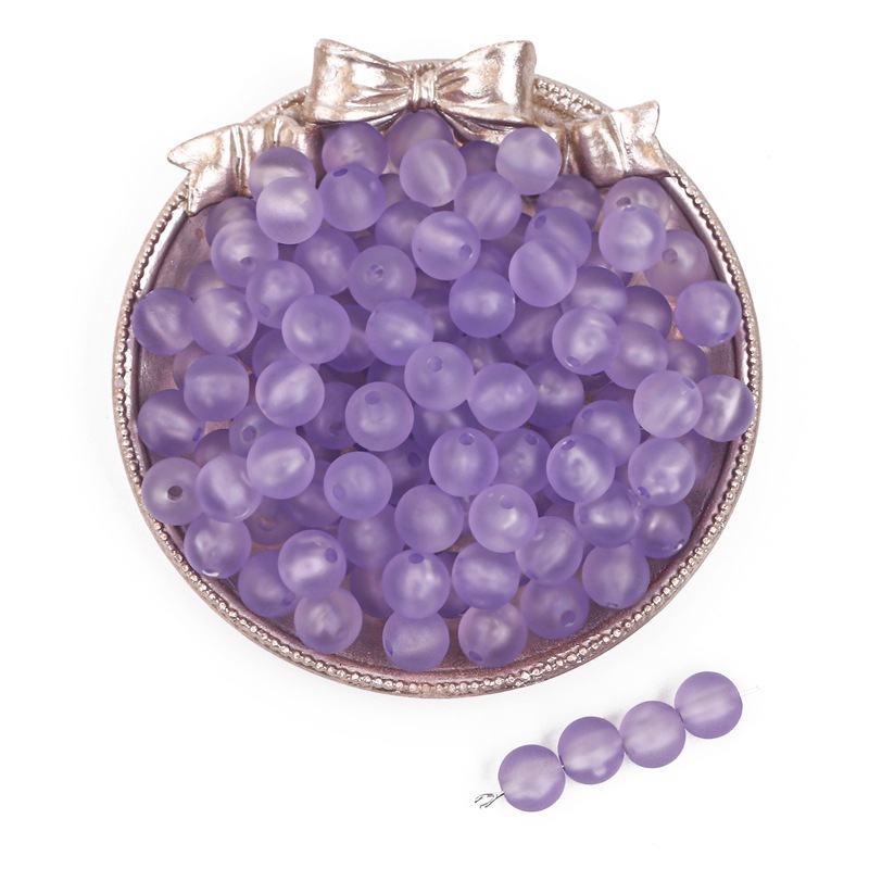 1100 Pcs/Bag 8mm Transparent Frosted Acrylic Round Beads for DIY Beads