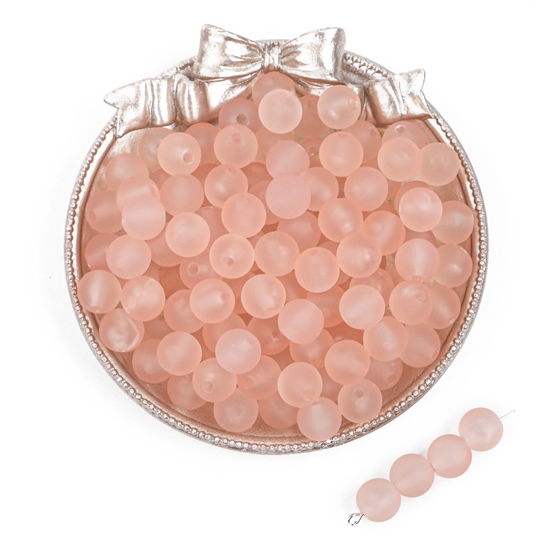 1100 Pcs/Bag 8mm Transparent Frosted Acrylic Round Beads for DIY Beads