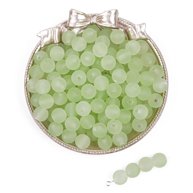 1100 Pcs/Bag 8mm Transparent Frosted Acrylic Round Beads for DIY Beads
