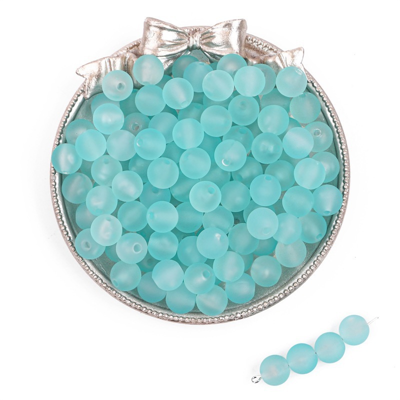 1100 Pcs/Bag 8mm Transparent Frosted Acrylic Round Beads for DIY Beads