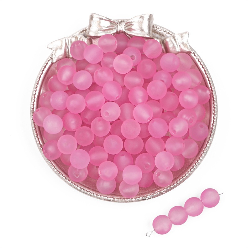 1100 Pcs/Bag 8mm Transparent Frosted Acrylic Round Beads for DIY Beads