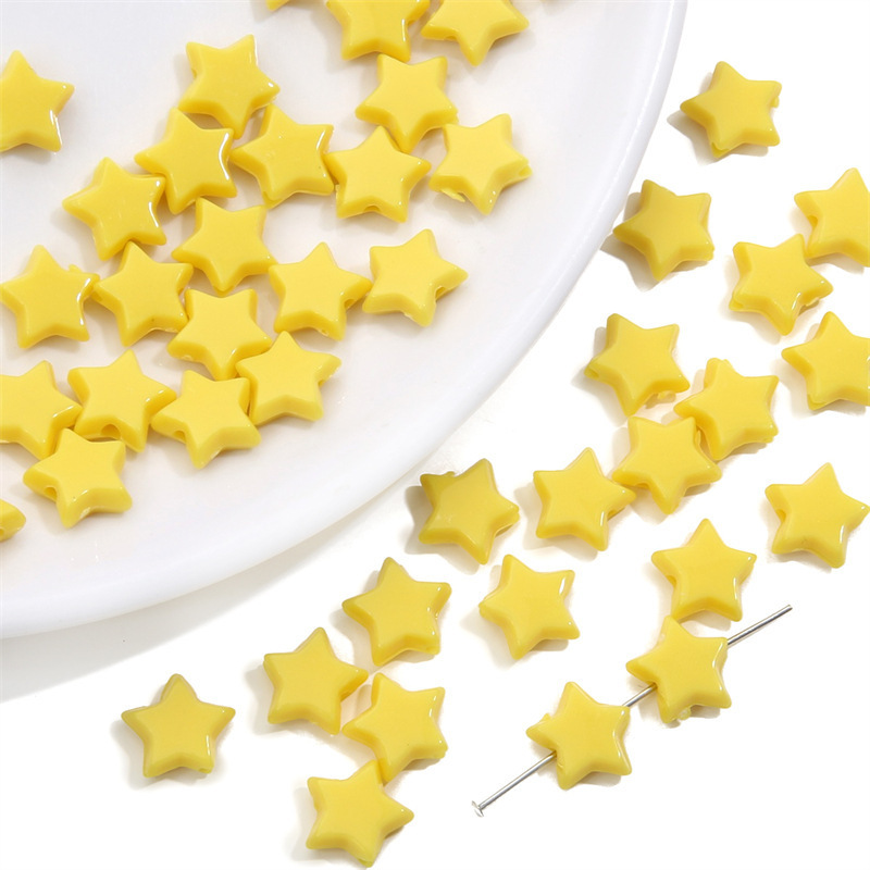 1000 Pcs/Bag Acrylic Solid Color Star Beads DIY Beads