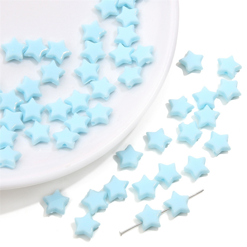 1000 Pcs/Bag Acrylic Solid Color Star Beads DIY Beads