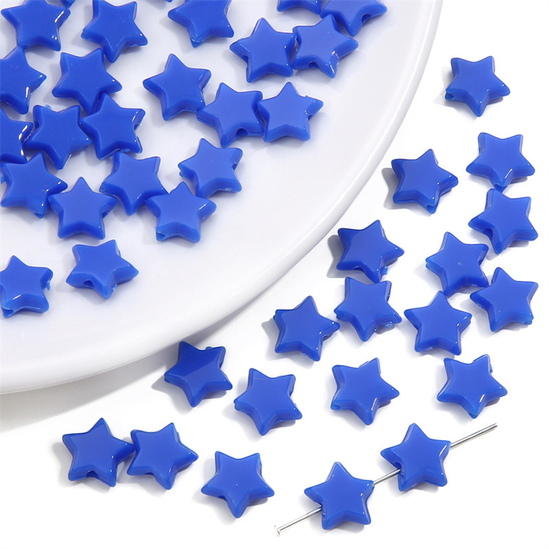 1000 Pcs/Bag Acrylic Solid Color Star Beads DIY Beads