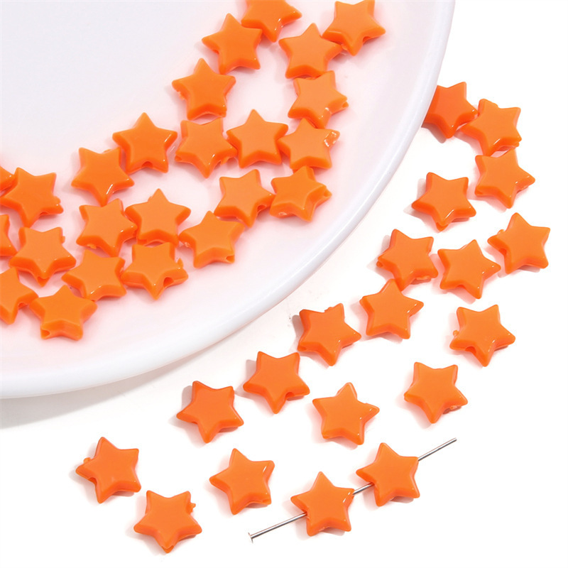 1000 Pcs/Bag Acrylic Solid Color Star Beads DIY Beads