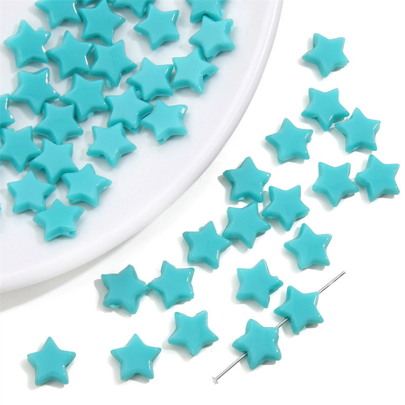 1000 Pcs/Bag Acrylic Solid Color Star Beads DIY Beads