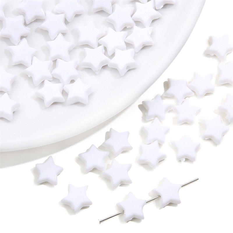 1000 Pcs/Bag Acrylic Solid Color Star Beads DIY Beads