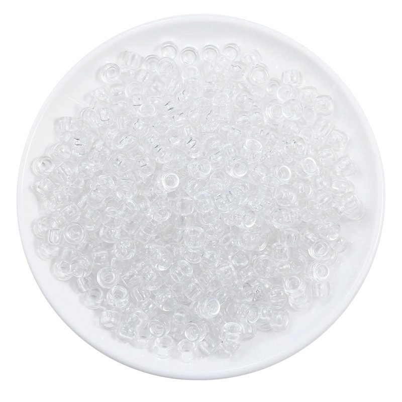 2000 pcs/Bag Acrylic Transparent Colored Large Hole Barrel Beads for DIY Beads