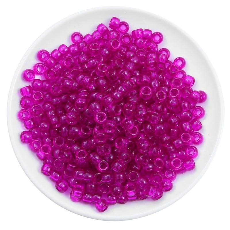 2000 pcs/Bag Acrylic Transparent Colored Large Hole Barrel Beads for DIY Beads
