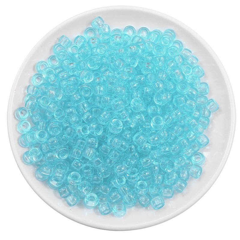 2000 pcs/Bag Acrylic Transparent Colored Large Hole Barrel Beads for DIY Beads