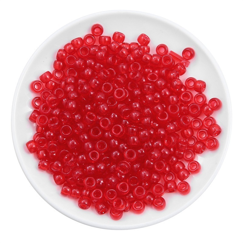 2000 pcs/Bag Acrylic Transparent Colored Large Hole Barrel Beads for DIY Beads
