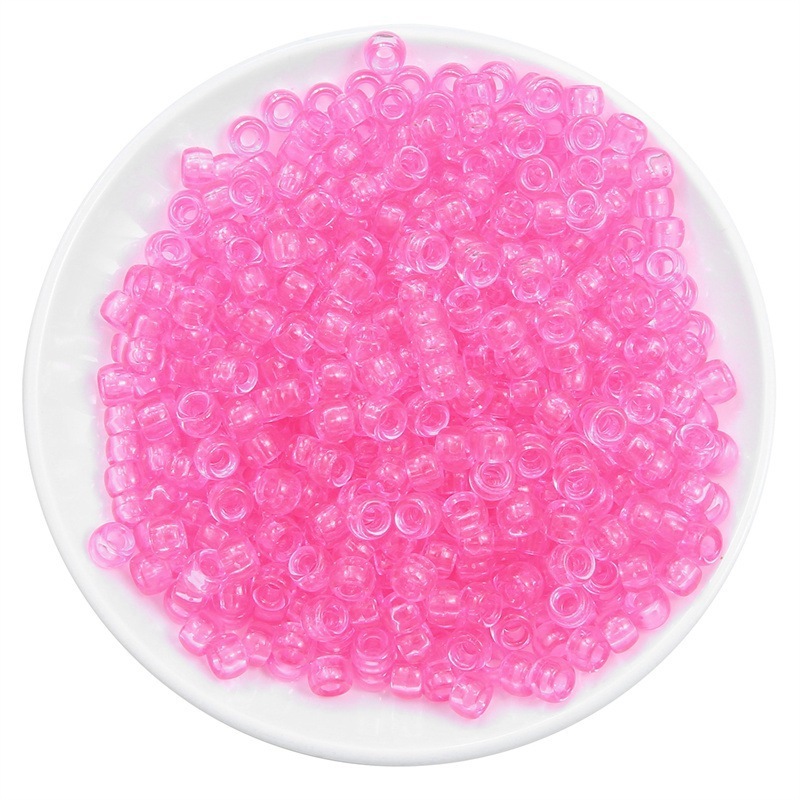 2000 pcs/Bag Acrylic Transparent Colored Large Hole Barrel Beads for DIY Beads