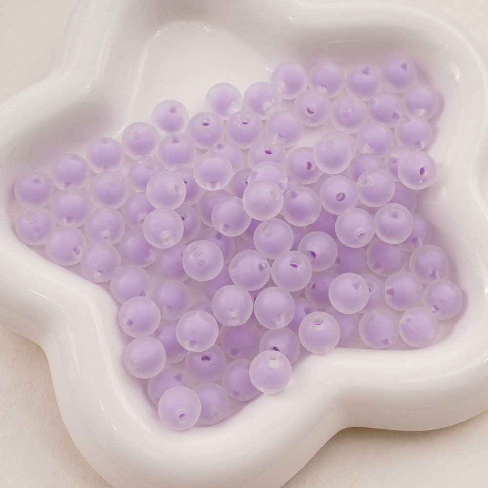 1000 Pcs/Bag 8mm Colorful Frosted Transparent Acrylic Double-Layer Beads for DIY Beads