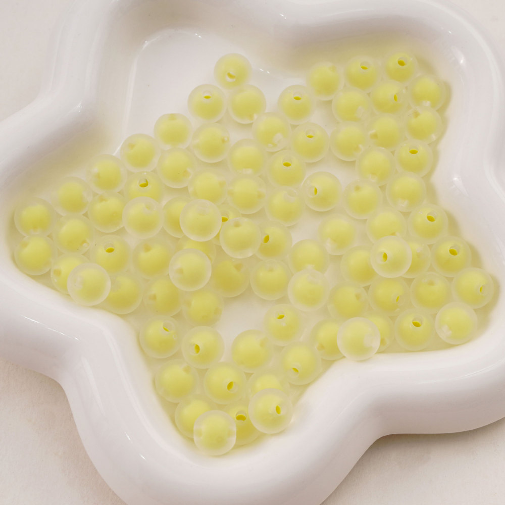 1000 Pcs/Bag 8mm Colorful Frosted Transparent Acrylic Double-Layer Beads for DIY Beads