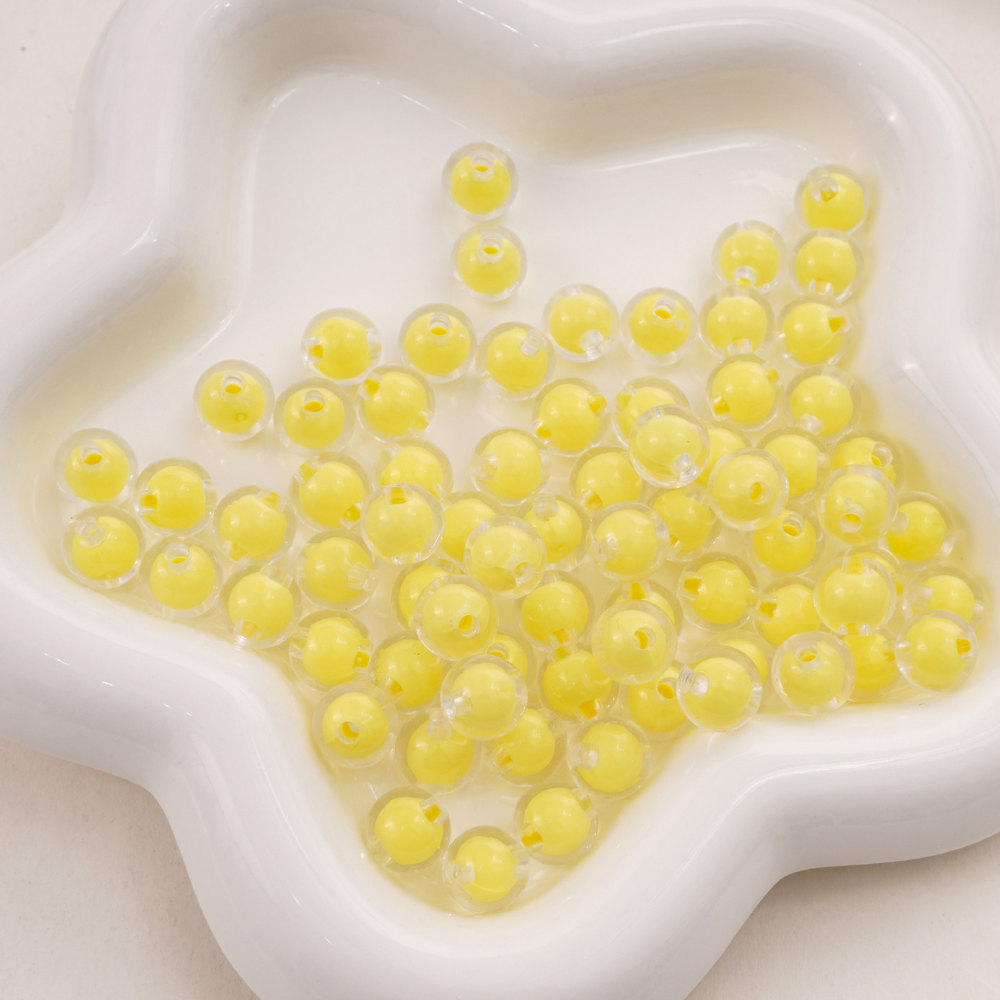 500 Pcs/Bag 12mm Colorful Frosted Transparent Acrylic Double-Layer Beads for DIY Beads