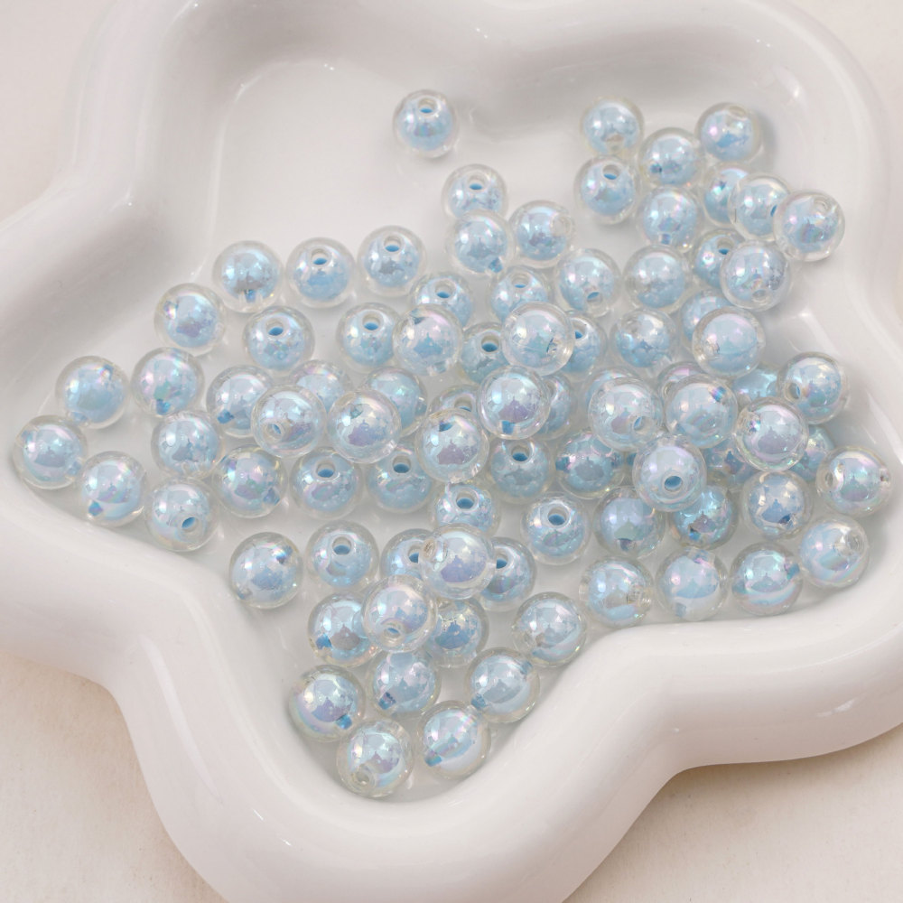 1000 Pcs/Bag 10mm Colorful Frosted Transparent Acrylic Double-Layer Beads for DIY Beads